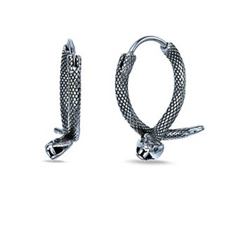 Men's LYNX Stainless Steel Snake Hoop Earrings