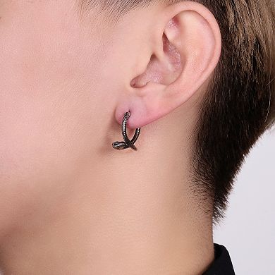 Men's LYNX Stainless Steel Snake Hoop Earrings