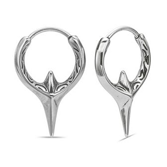 Men's LYNX Stainless Steel Spike Hoop Earrings