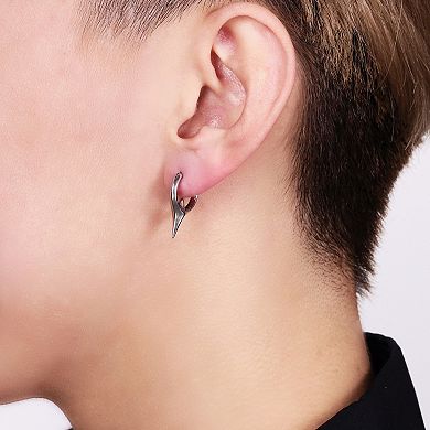Men's LYNX Stainless Steel Spike Hoop Earrings