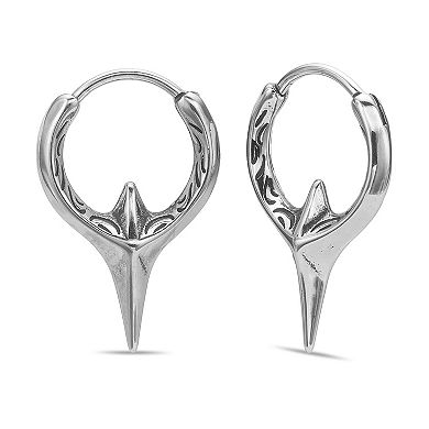 Men's LYNX Stainless Steel Spike Hoop Earrings