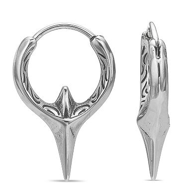 Men's LYNX Stainless Steel Spike Hoop Earrings