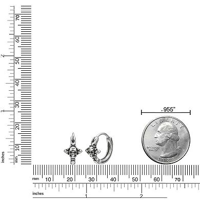 Men's LYNX Ion Over Stainless Steel Skull Hoop Earrings