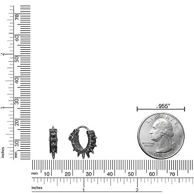 Men's LYNX Stainless Steel Spike Hoop Earrings