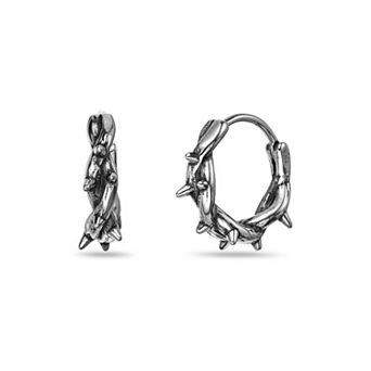 Men's LYNX Stainless Steel Thorn Hoop Earrings