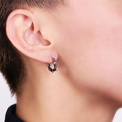 Men's LYNX Stainless Steel Thorn Hoop Earrings