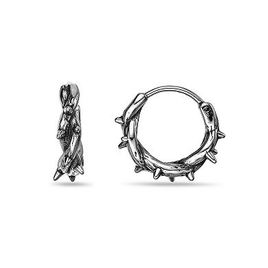 Men's LYNX Stainless Steel Thorn Hoop Earrings