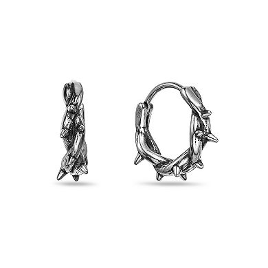 Men's LYNX Stainless Steel Thorn Hoop Earrings