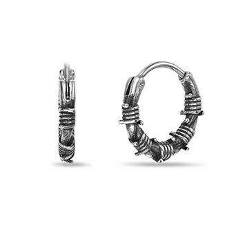 Men's LYNX Stainless Steel Hoop Earrings