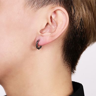 Men's LYNX Stainless Steel Hoop Earrings