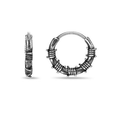 Men's LYNX Stainless Steel Hoop Earrings