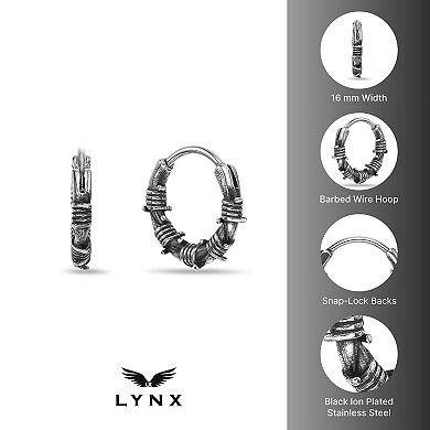 Men's LYNX Stainless Steel Hoop Earrings