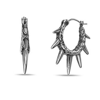 Men's LYNX Stainless Steel Spike Hoop Earrings