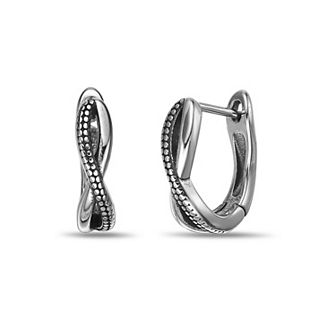 Men's LYNX Black Ion Plated Stainless Steel Hoop Earrings