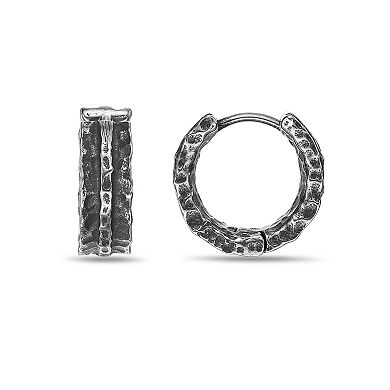 Men's LYNX Stainless Steel Hoop Earrings