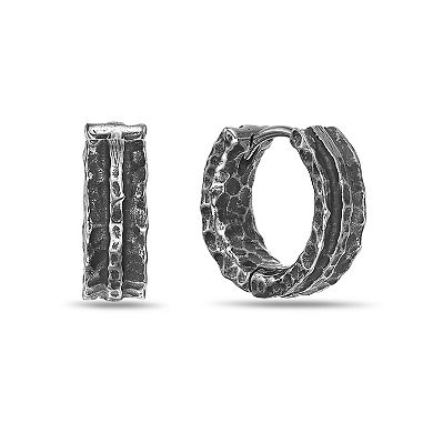 Men's LYNX Stainless Steel Hoop Earrings