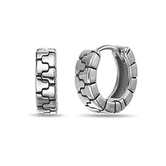 Men's LYNX Stainless Steel Hoop Earrings