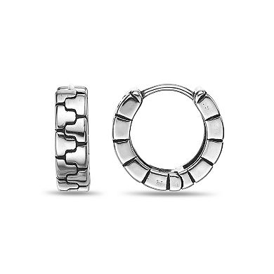Men's LYNX Stainless Steel Hoop Earrings
