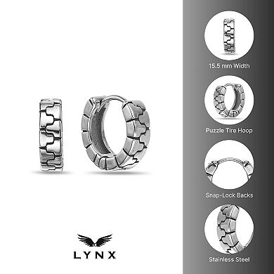 Men's LYNX Stainless Steel Hoop Earrings