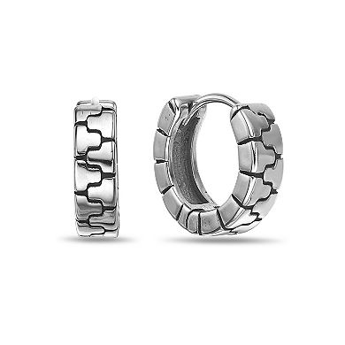 Men's LYNX Stainless Steel Hoop Earrings