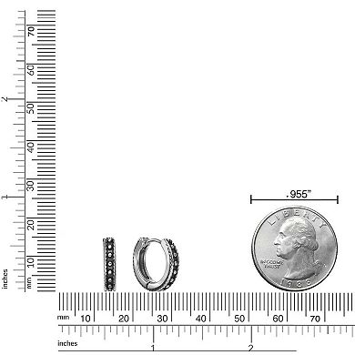 Men's LYNX Black Ion Plated Stainless Steel Hoop Earrings