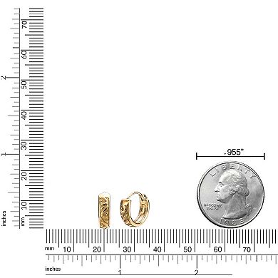 Men's LYNX Gold Tone Ion Plated Stainless Steel Hoop Earrings