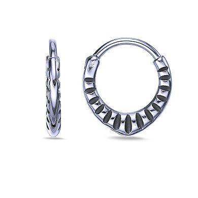 Men's LYNX Black Ion Plated Stainless Steel Hoop Earrings