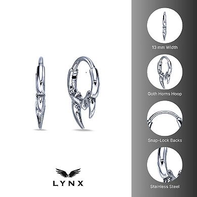 Men's LYNX Stainless Steel Hoop Earrings
