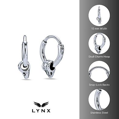 Men's LYNX Stainless Steel Hoop Earrings