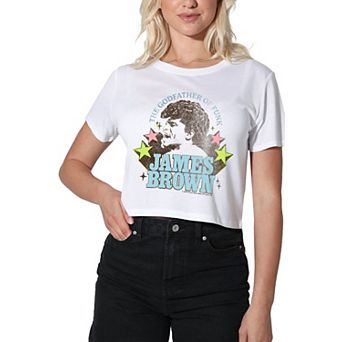 Juniors' James Brown Graphic Crop Tee
