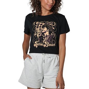 Juniors' James Brown Funky Graphic Crop Tee