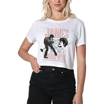 Juniors' James Brown Graphic Crop Tee