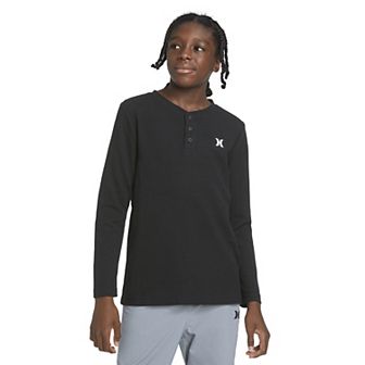Boys 8-20 Hurley Long Sleeve Thermal Waffle Henley Top