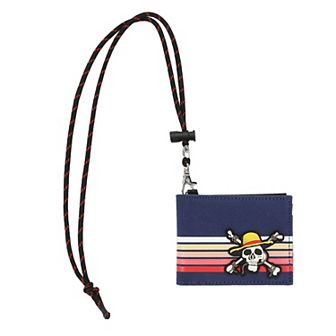 Men's One Piece Straw Hat Skull Bifold Wallet