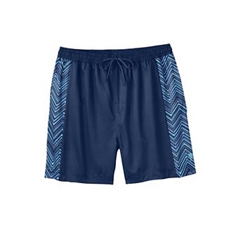 KingSize Men's Big & Tall 5 Contrast Swim Shorts With Super Stretch Liner