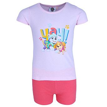 Textiel Trade Toddler Girls Paw Patrol Short Sleeve and Shorts Pajama Set