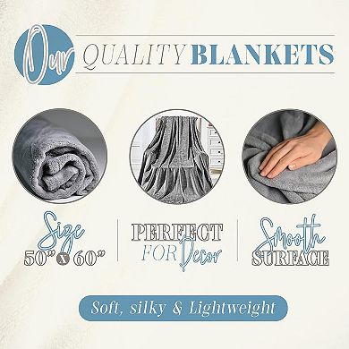 Elegant Comfort Velvet Plush Blanket Throw - 50 X 60 Inches.