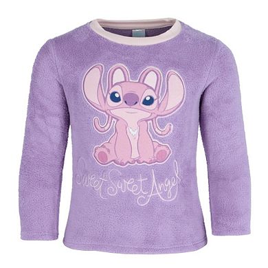 Textiel Trade Girl's Disney Stitch Angel Fleece Pajama Set
