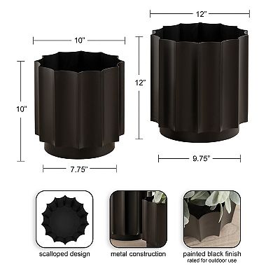 Scalone Metal Planter Set 2 Piece