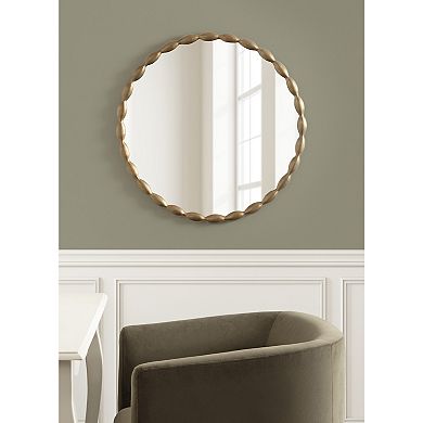 Perlina Round Cast Metal Mirror
