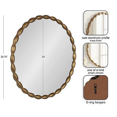 Perlina Round Cast Metal Mirror