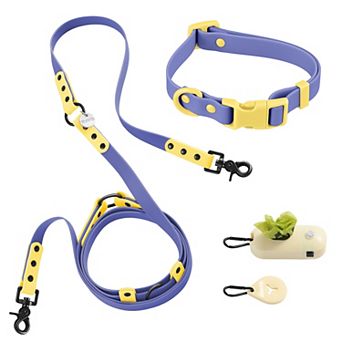 Luna Adjustable 6-in-1 Waterproof Hands-Free Leash and Collar with LED Flashlight