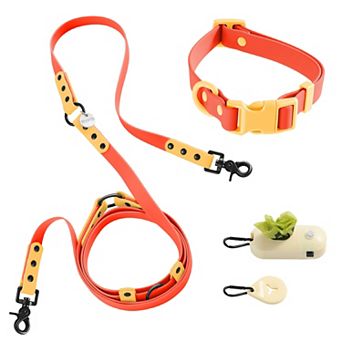 Luna Adjustable 6-in-1 Waterproof Hands-Free Leash and Collar with LED Flashlight