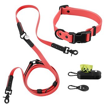 Luna Adjustable 6-in-1 Waterproof Hands-Free Leash and Collar with LED Flashlight