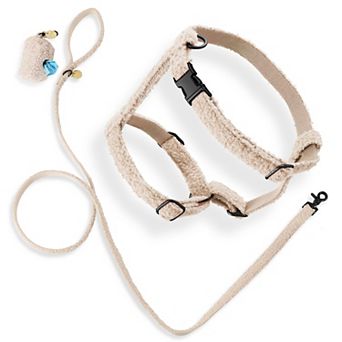 Teddy Bouclé Adjustable H Harness and Leash Walk Set with Poop Bag Pouch