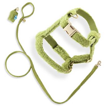 Teddy Bouclé Adjustable H Harness and Leash Walk Set with Poop Bag Pouch