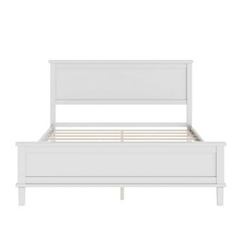 Merax Mid-Century Wood Platform Bed with Headboard and Wood Slat Support
