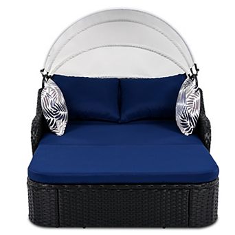 Merax 79.9" Outdoor Sunbed with Adjustable Canopy