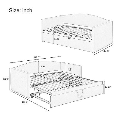 Merax Twin Size Daybed with Extended Pop Up Trundle