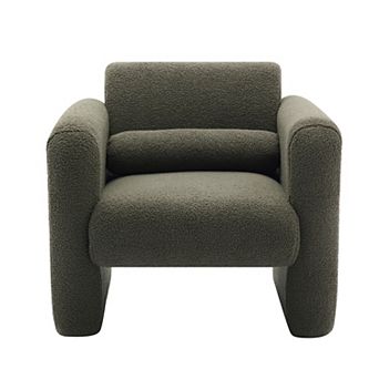 Merax Modern Accent Chair Lambskin Sherpa Fabric Upholstered Comfy Reading Arm Chair